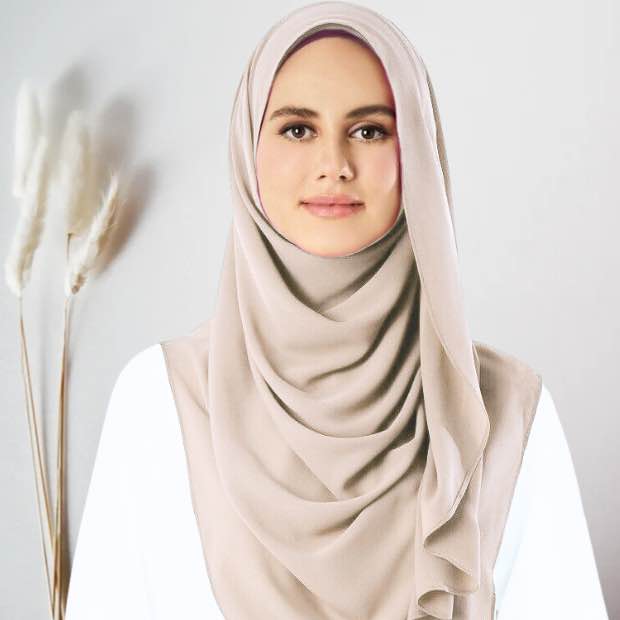Pastel Nude Instant double loop hijab Ready to wear hijab Chiffon Georgette Hijab Clothifydotpk