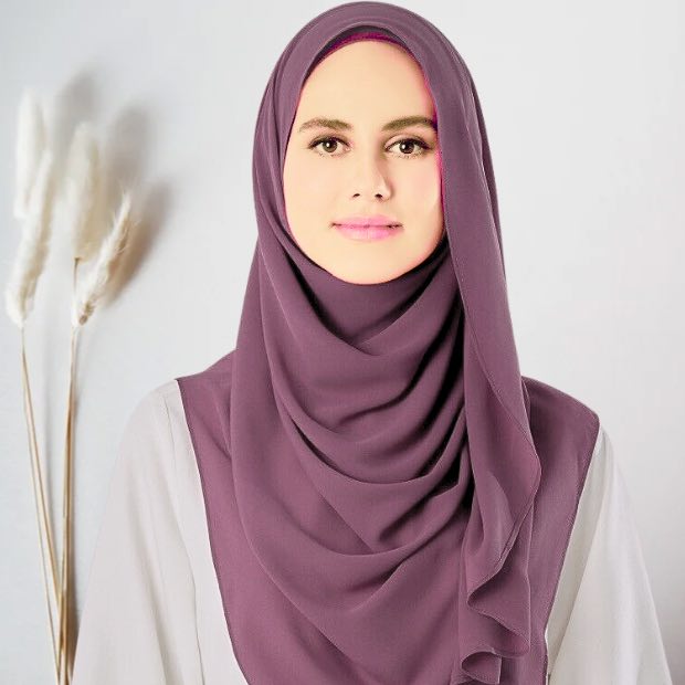 Instant double loop hijab Ready to wear hijab Chiffon Georgette Hijab Clothifydotpk Mauve