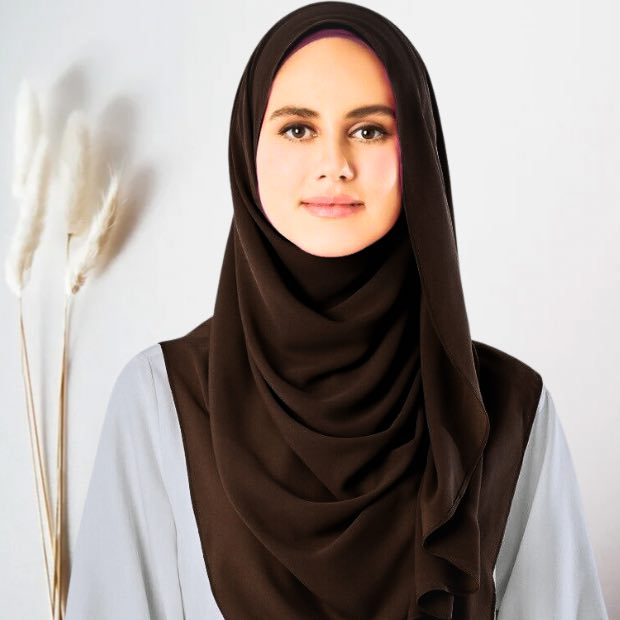 Walnut Brown Instant double loop hijab Ready to wear hijab Chiffon Georgette Hijab Clothifydotpk