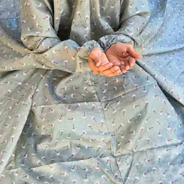 Printed Namaz Chadar with sleeves CLOTHIFYDOTPK