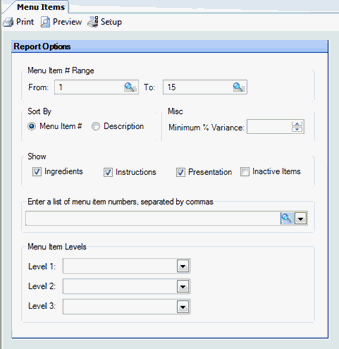 Menu Items Report - Premium Dark Illustration Gallery - Full HD