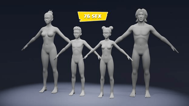 Stylized Human Body Base Mesh 3D Model