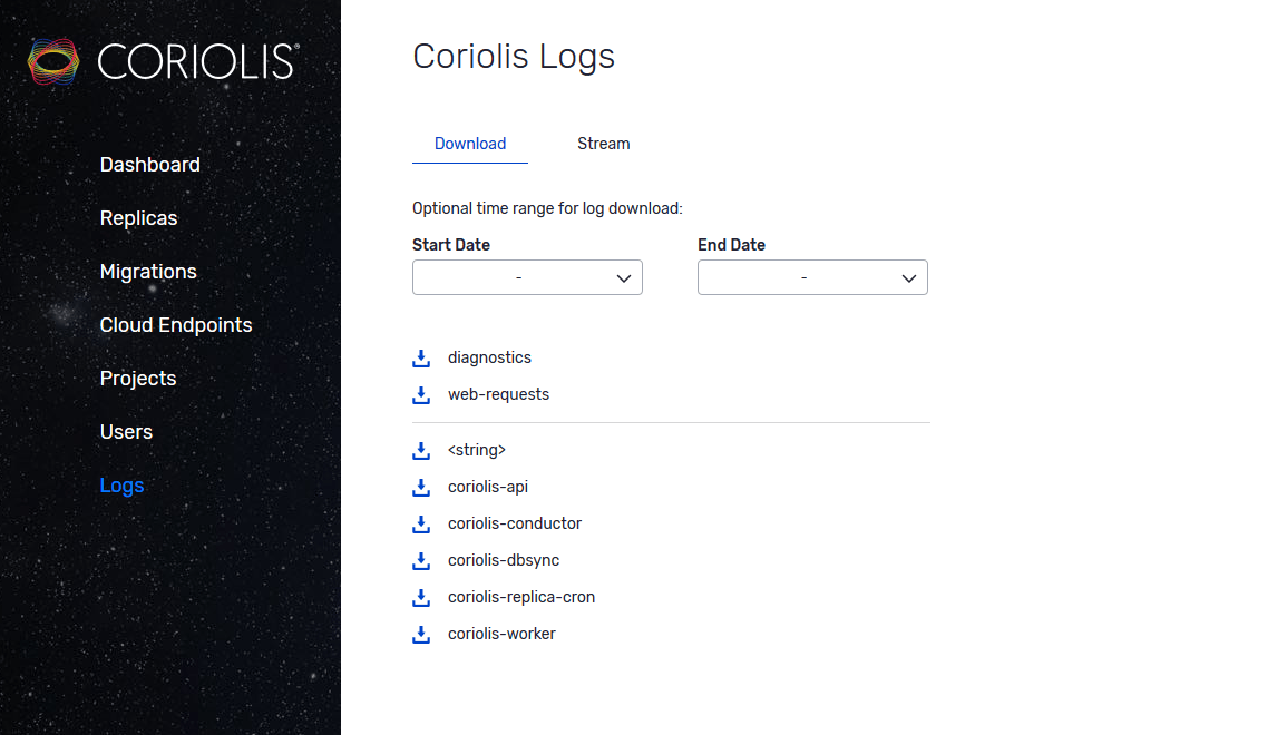 Coriolis Logs - Cloudbase Solutions