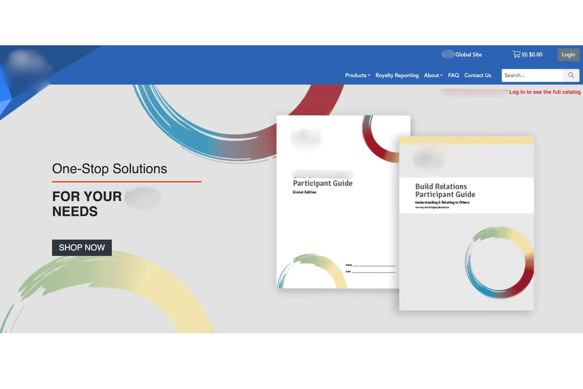 Homepage of an e-commerce system.