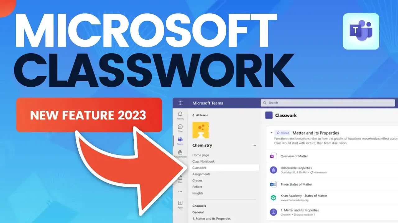 Cloud Design Box image showcasing Microsoft Classwork features and interface.