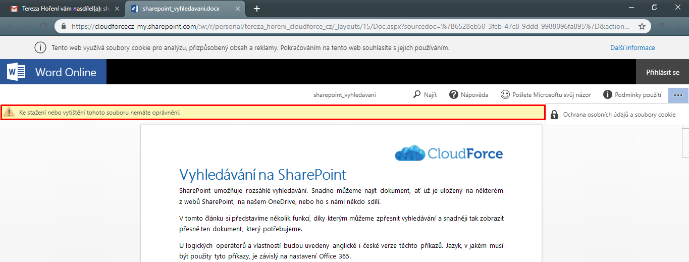 Onedrive Pro Firmy Sdilejte Bez Moznosti Stazeni Souboru