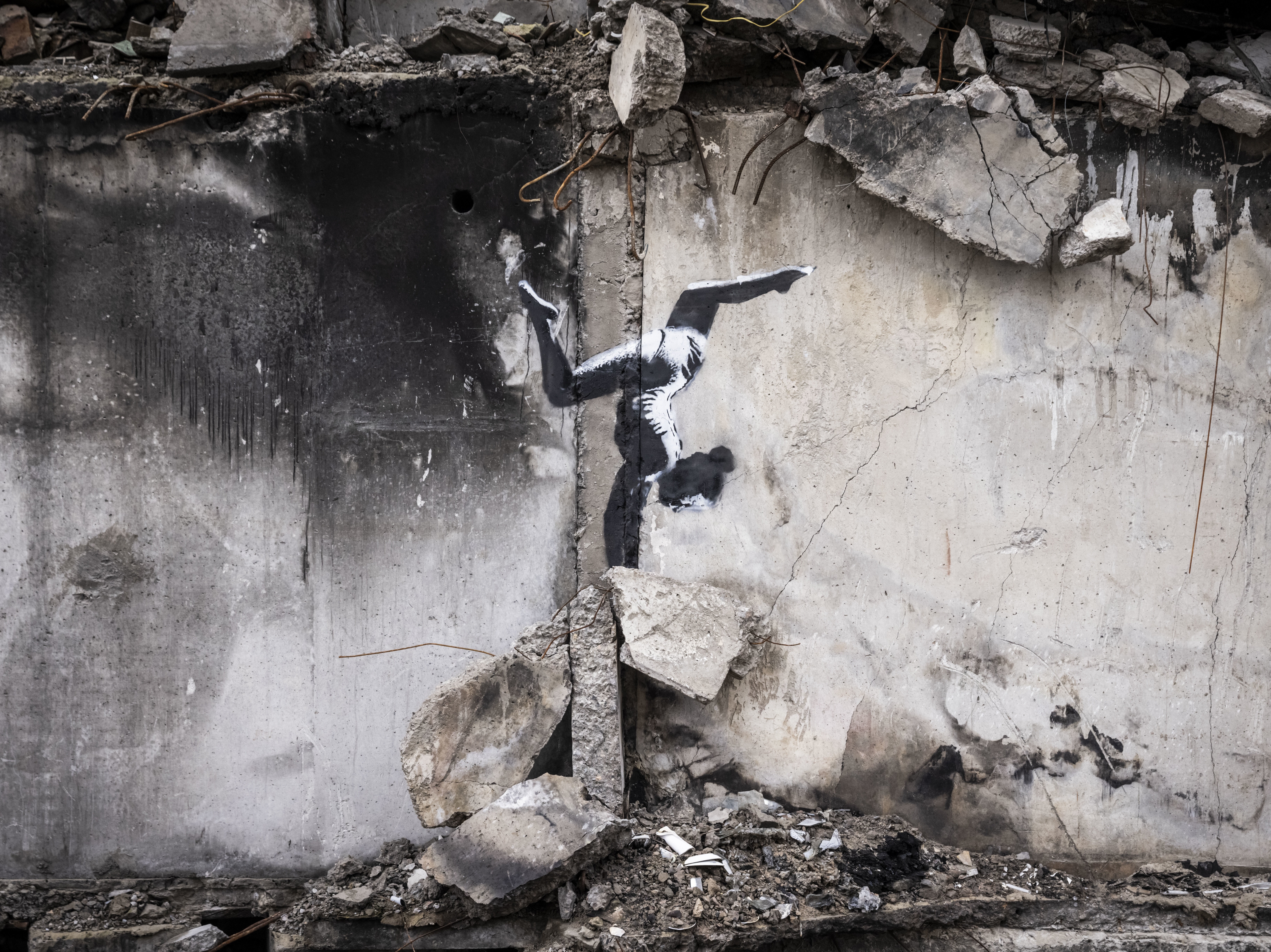 Street art banksy wall