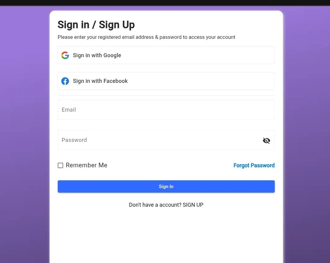 Studiovity login page
