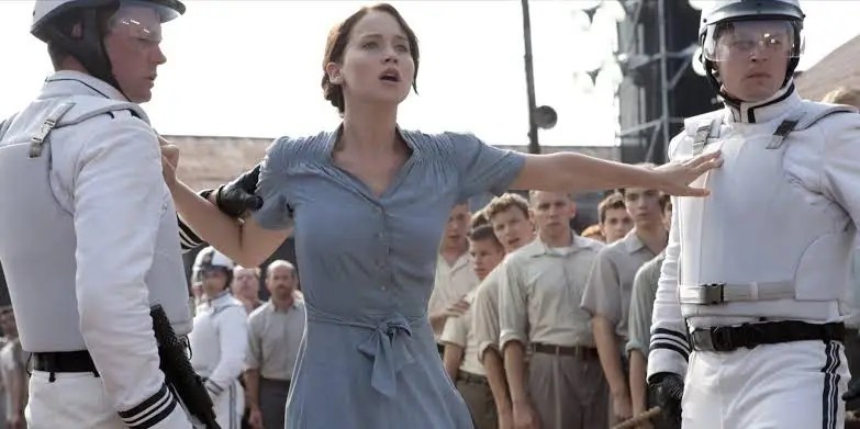 The Hunger Games, the inciting incident is when Katniss volunteers to take her sister’s place.
