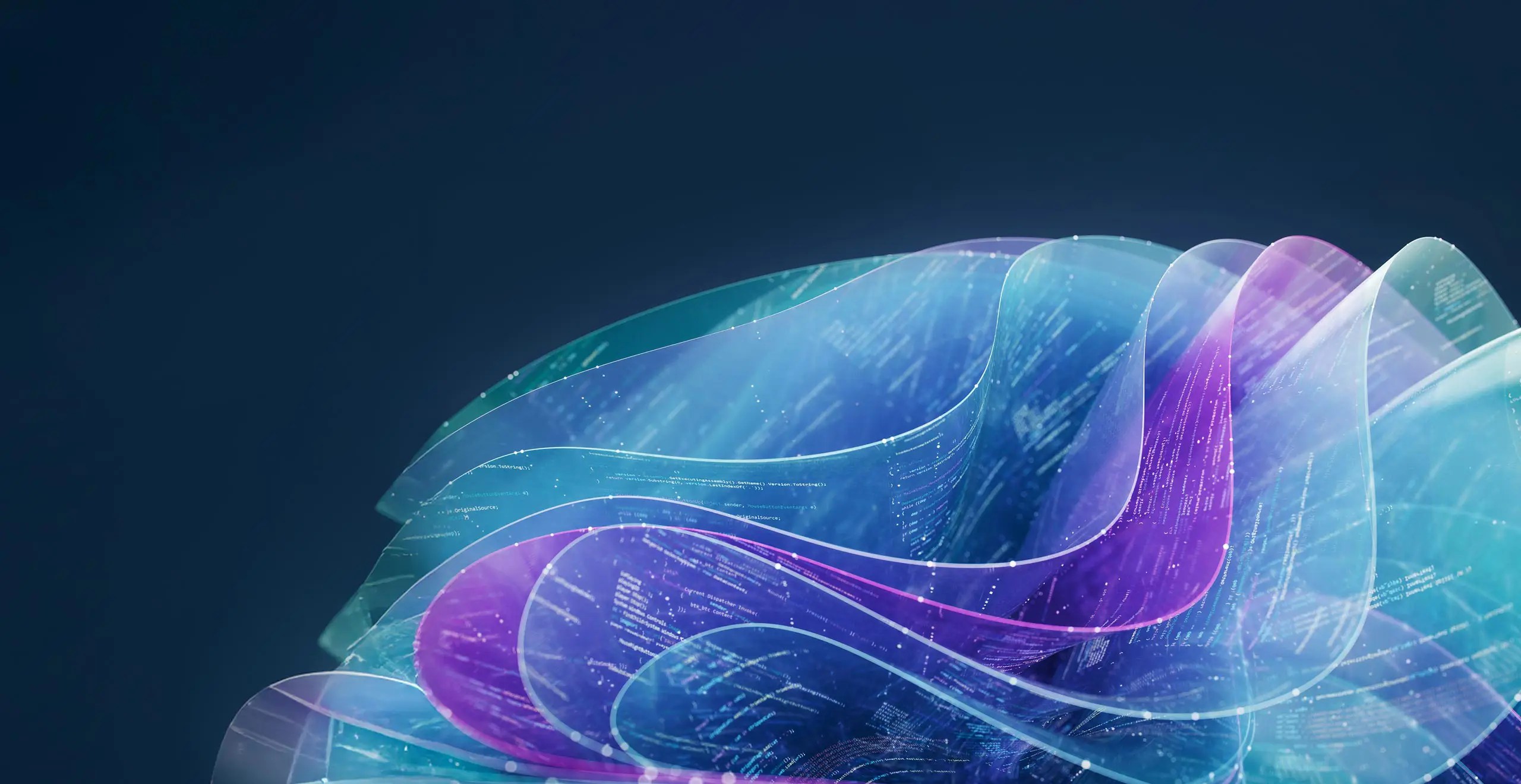 Abstract wavy illustration representing an enterprise IT modernization roadmap and phased growth journey.