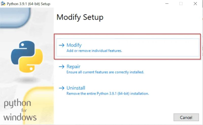 How To Modify Repair And Uninstall Python Installation Setup On - Best Colorful Illustrations in Retina