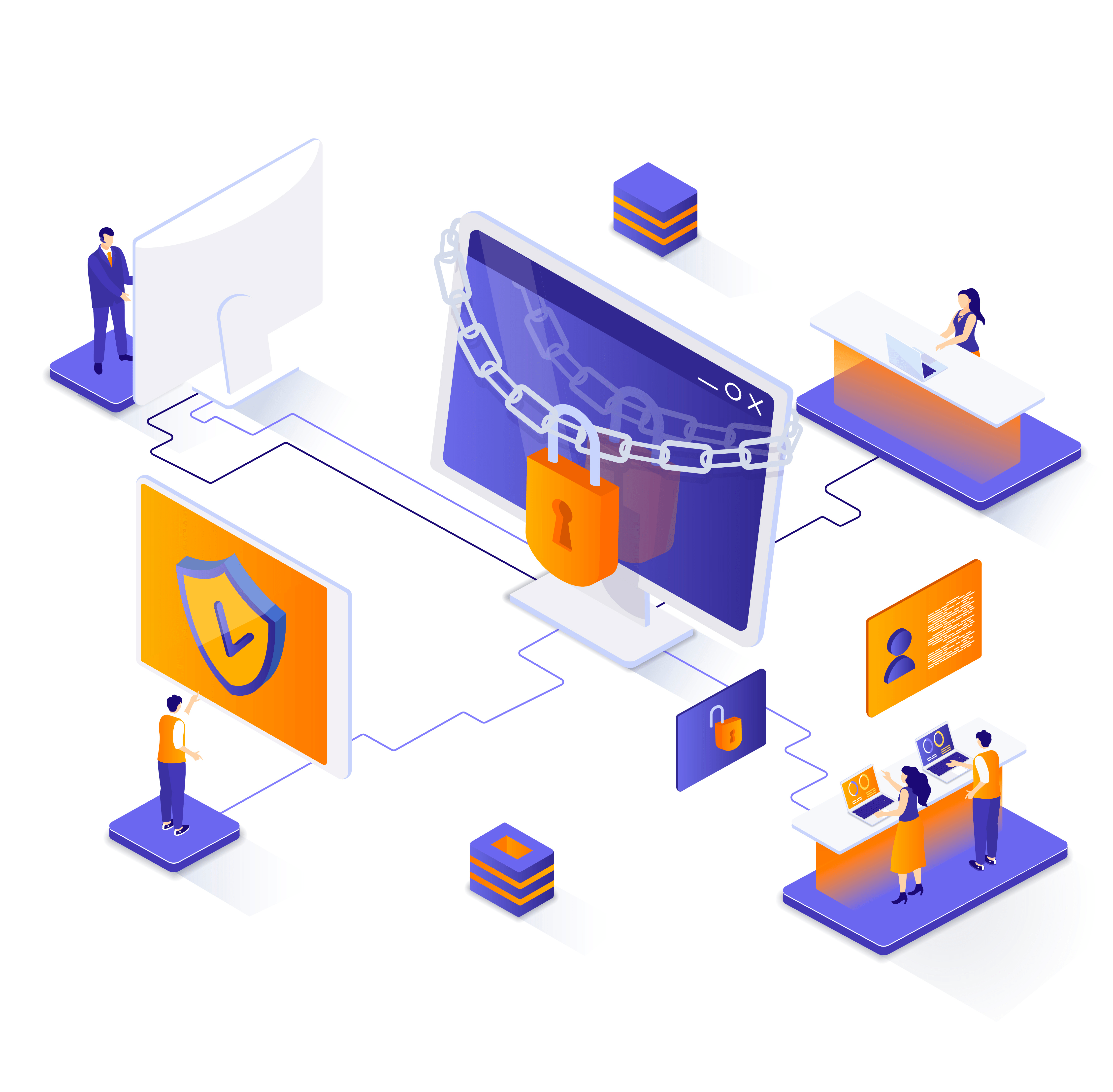 Cloud Cybersecurity Itsco - Premium Gradient Illustration Gallery - 8K