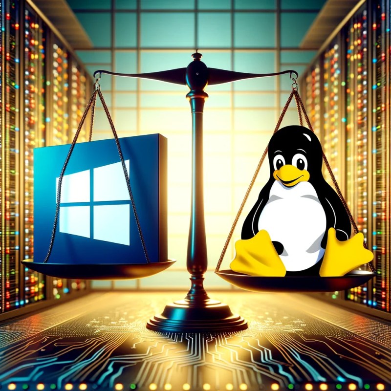 Windows Server Operating System Vs Linux Based Operating System - Premium Landscape Illustration Gallery - HD