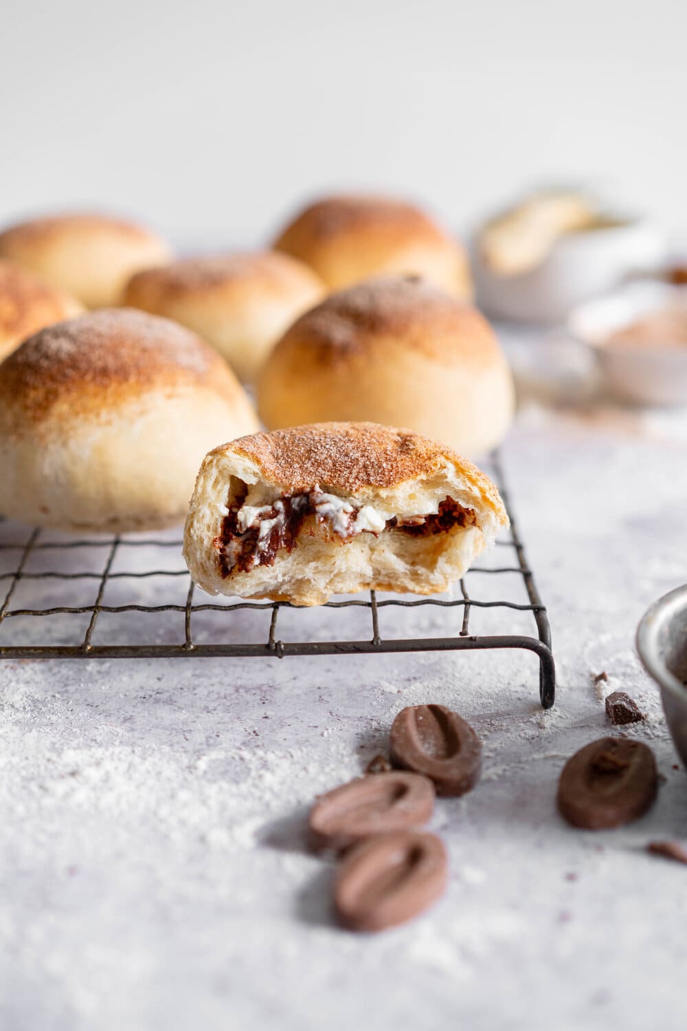 pics Chocolate Filled Buns cream cheese and milk chocolate stuffed buns