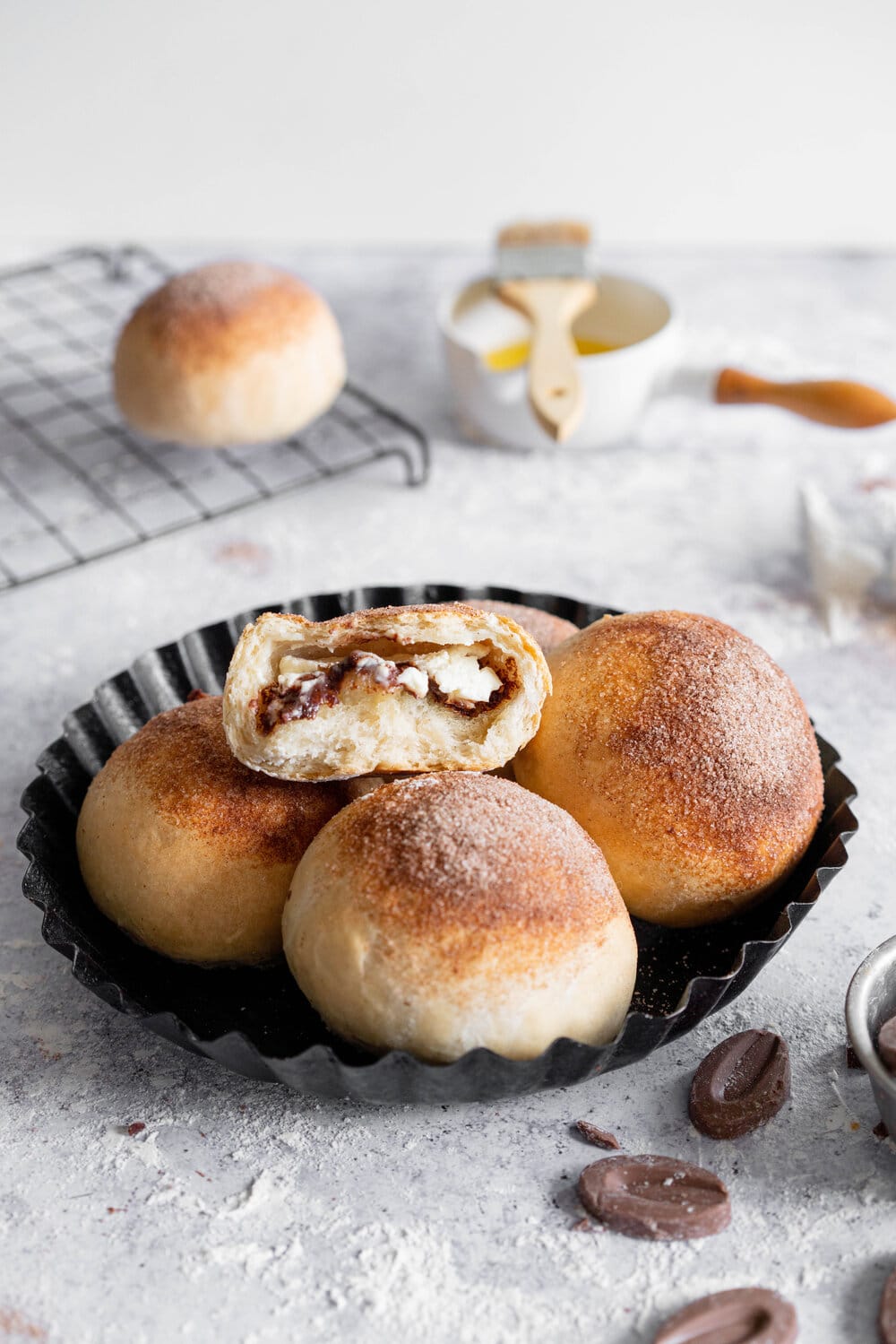 pics Chocolate Filled Buns Recipe cream cheese and milk chocolate stuffed buns