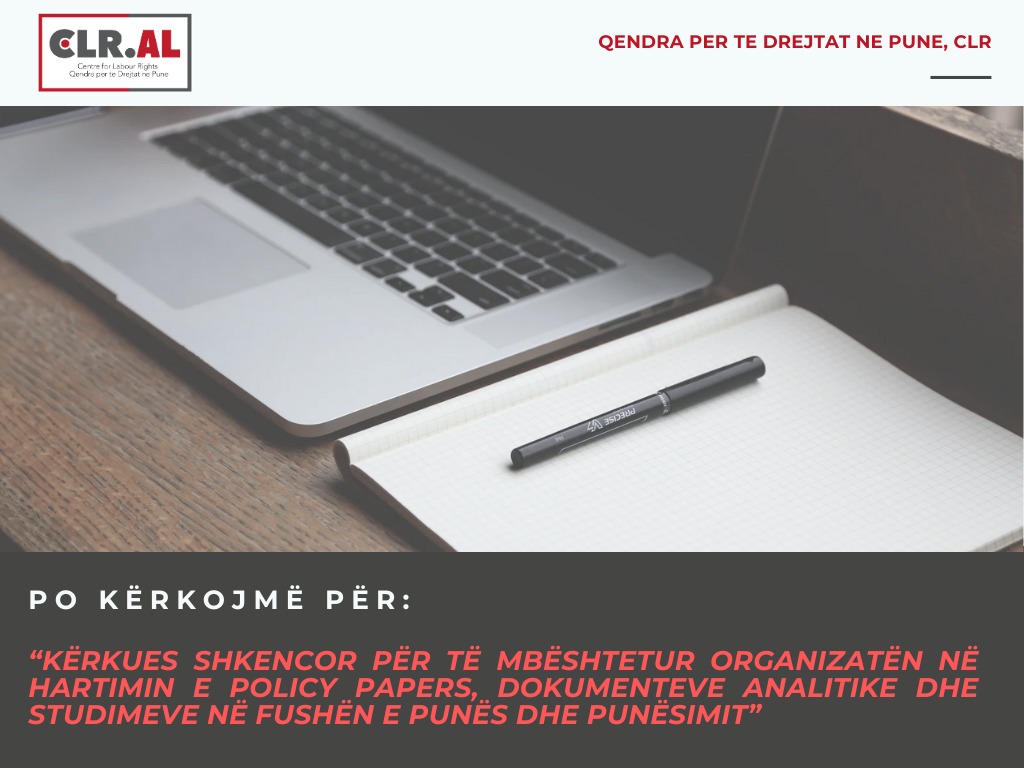THIRRJE PËR KËRKUES SHKENCOR NË FUSHËN E PUNËS DHE PUNËSIMIT