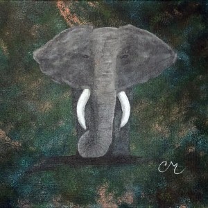 Painting-acrylic-on-canvas-nature-elephant