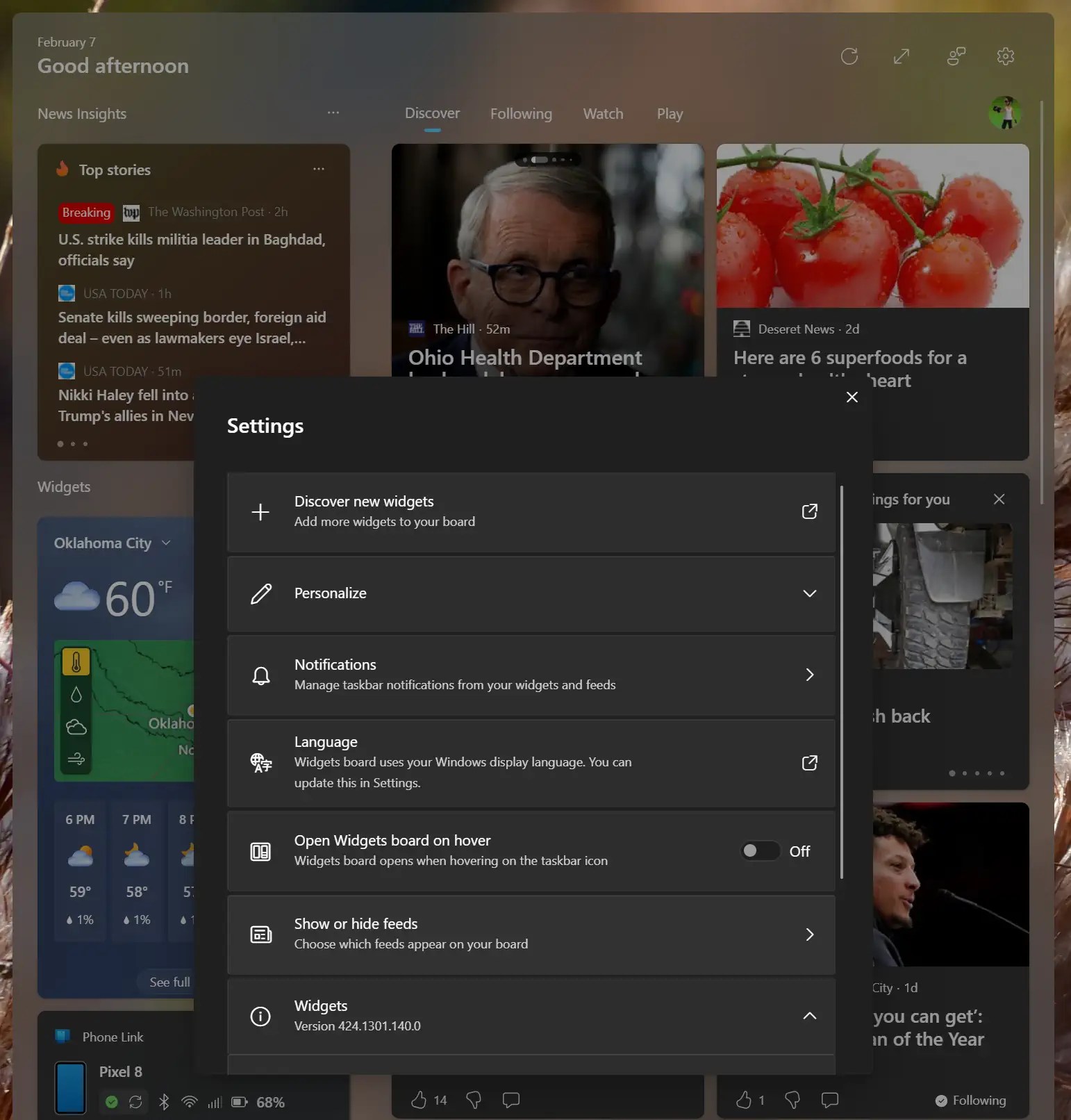 Turn Off News Feed in Windows Widgets