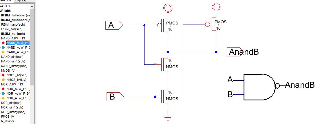 Lab6 Designing Nand Nor And Xor Gates For Use To Design