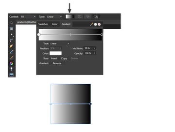 como adicionar gradiente no designer de afinidade