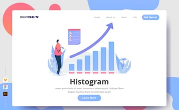 Histograma - modelo de página de destino para Figma