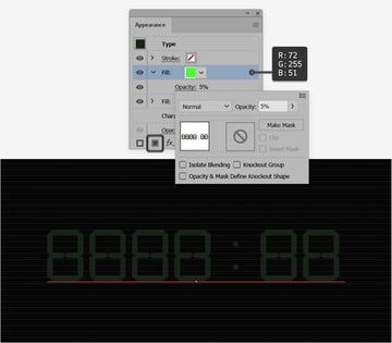 opacidade de preenchimento