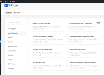Biblioteca de trechos de código