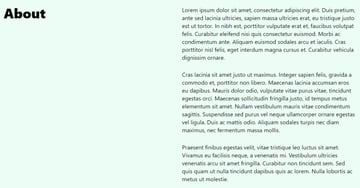 O layout da terceira seção