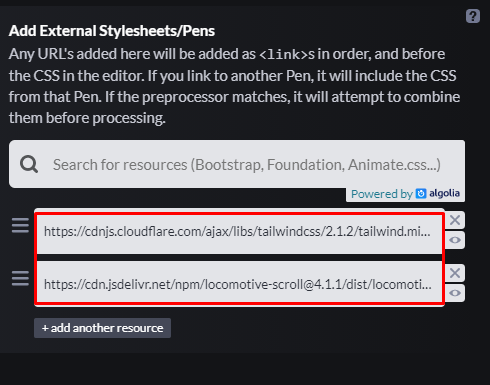 Os arquivos CSS necessários
