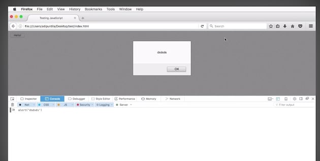 Como o JavaScript aparece no console do navegador.
