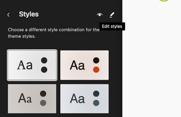 editar estilos no WordPress