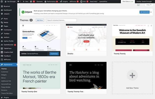 atualizações de tema