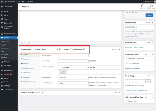 selecionando a opção de download