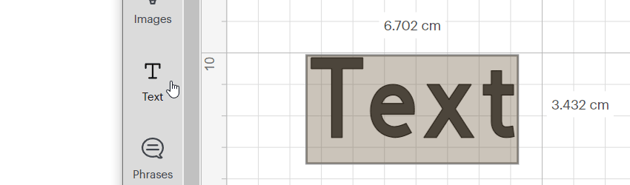 Adicionar texto ao espaço de design