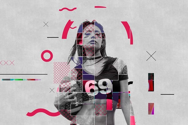 Ação de pôster gráfico contemporâneo