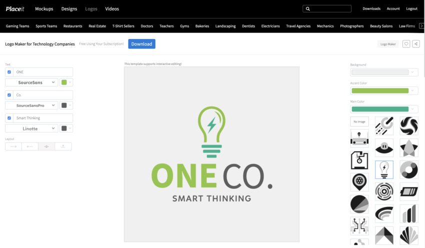 Personalize o logotipo Placeit