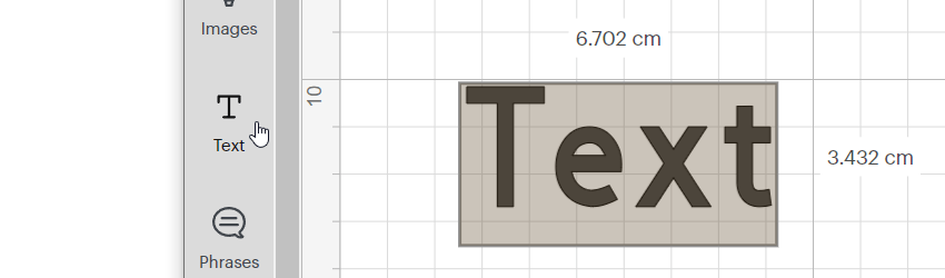 Adicionar texto ao espaço de design