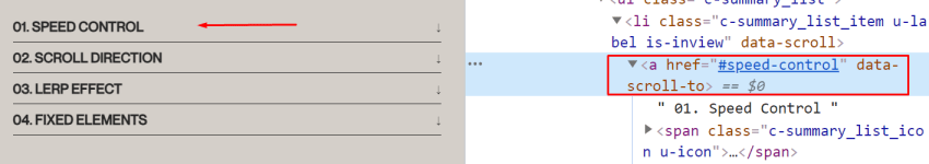 O atributo data-scroll-to necessário para rolagem suave  