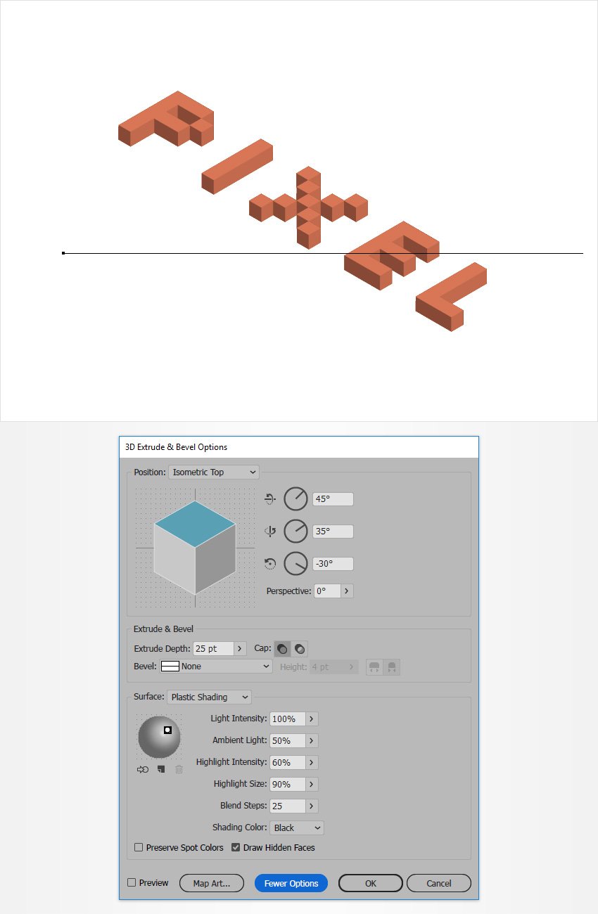 picture Isometric 3D Text Illustrator how to create an isometric text effect