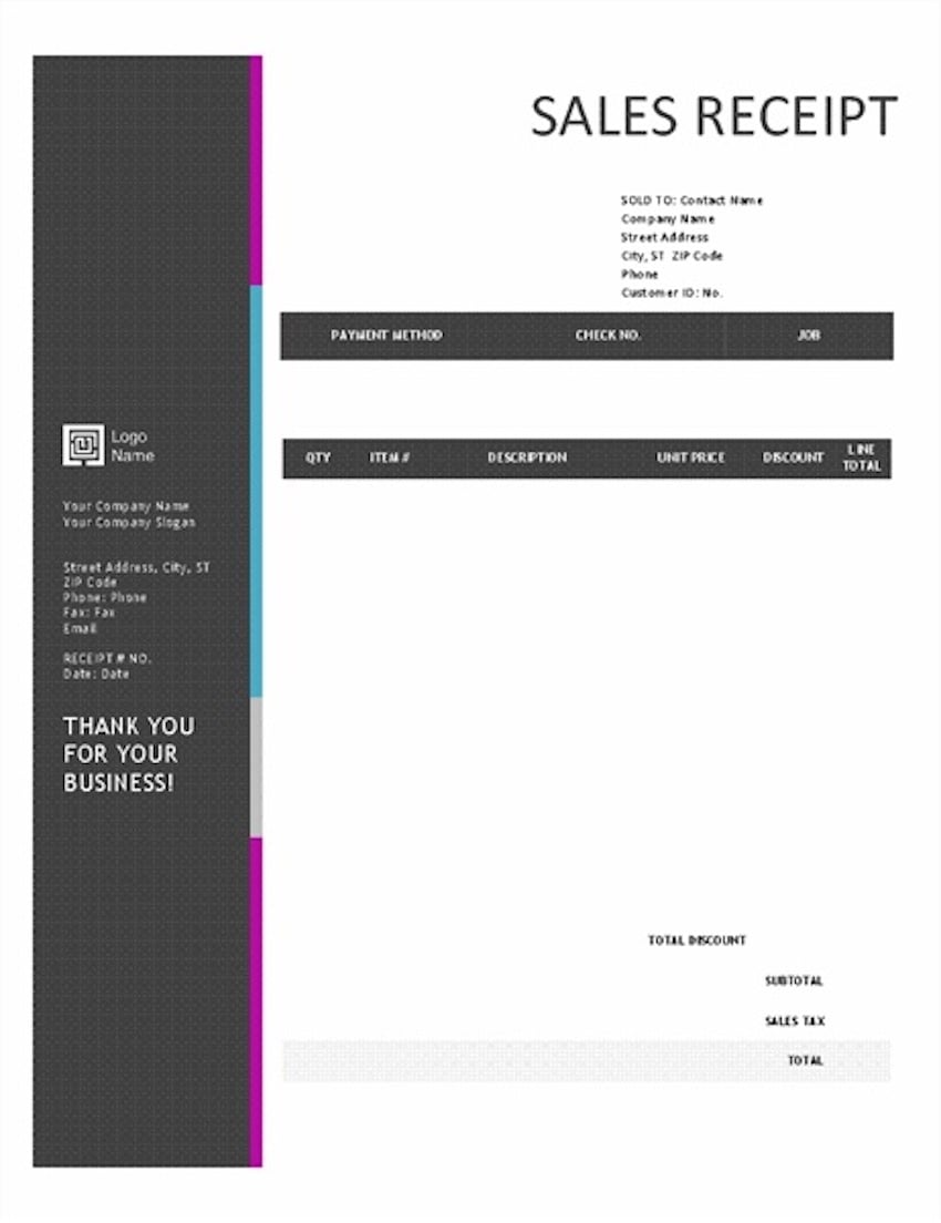 20 best free microsoft word receipt templates to download