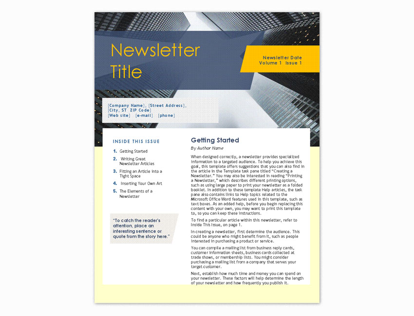 20 Best Free Editable Microsoft Word Newsletter Print Templates For 2020