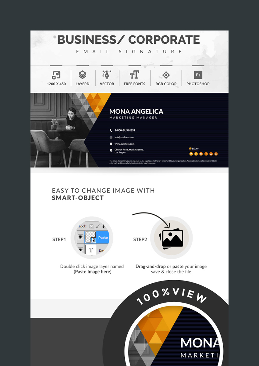 22 Professional Html Psd Email Signature Templates 2020 Designs