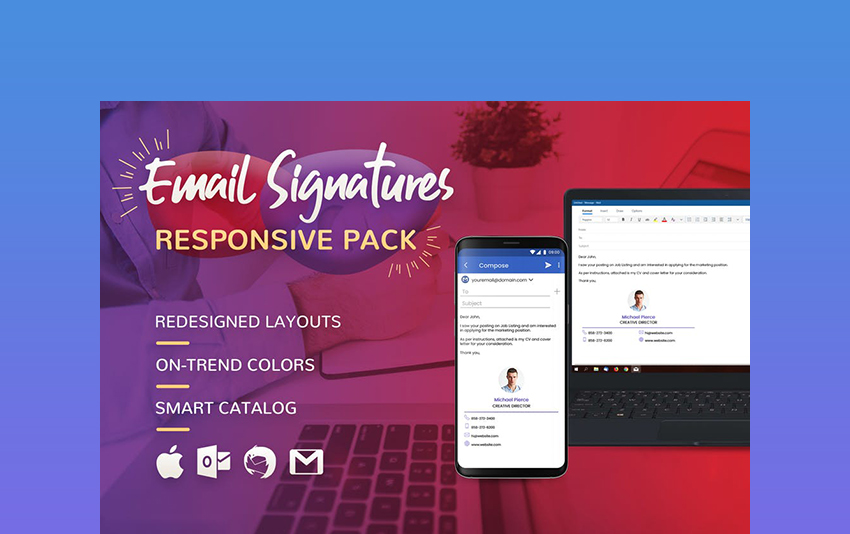 22 Professional Html Psd Email Signature Templates 2020 Designs