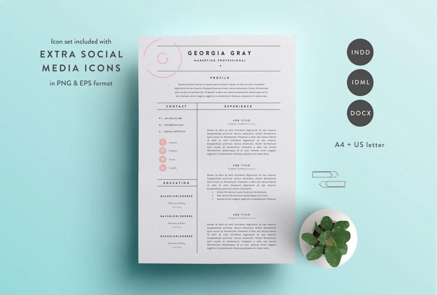 39 Professional Ms Word Resume Templates Simple Cv Design Formats 2020