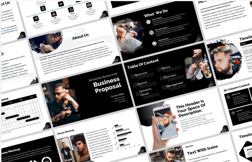 25 Free Black And White Powerpoint Template With Simple Ppt Backgrounds
