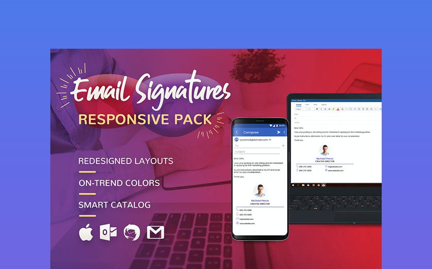 20 Creative Modern Email Signature Templates With Beautiful Designs 2020