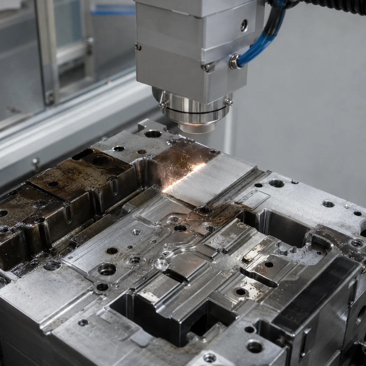 FL-CLP | Pulsed Laser Cleaning Machine Oil contamination cleaning sample