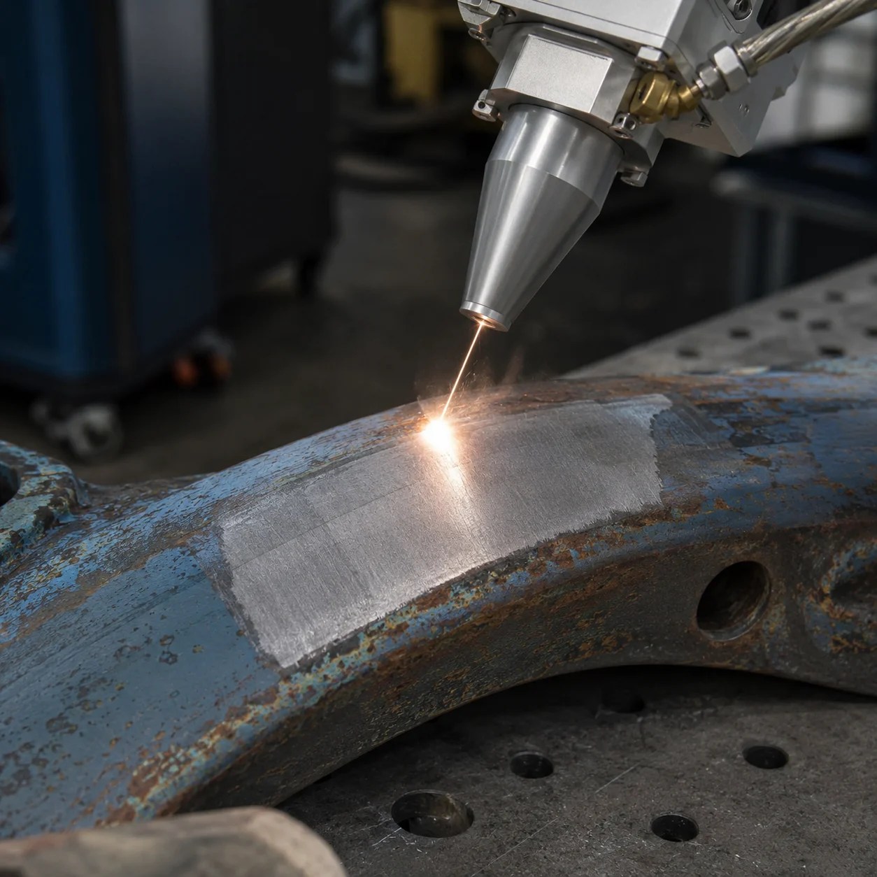 FL-CLP | Pulsed Laser Cleaning Machine Weld-seam cleaning sample