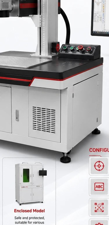 Integrated MOPA marking workstation