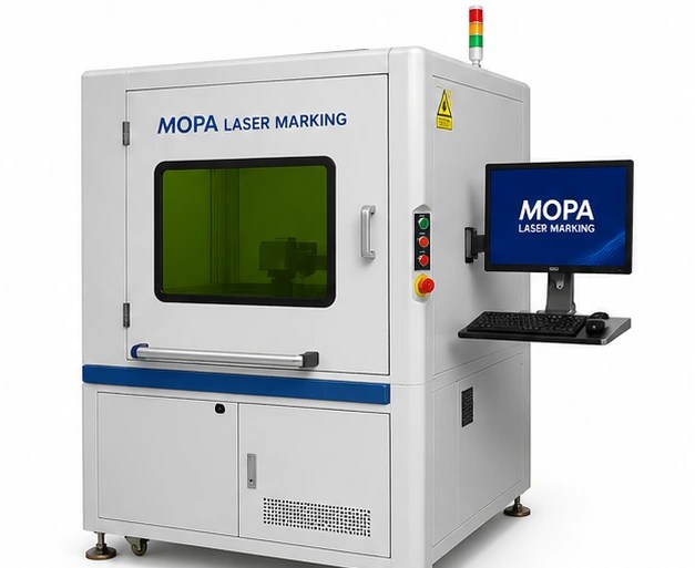 Enclosed MOPA laser marking workstation